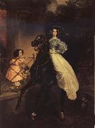 Karl Briullov, Rider.Double Portrait of Giovanina and Amazilia Pacini
